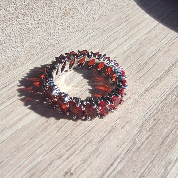 Stainless Steel Radiant Red Marquise Cut Ring Size 6 - Picture 6 of 6